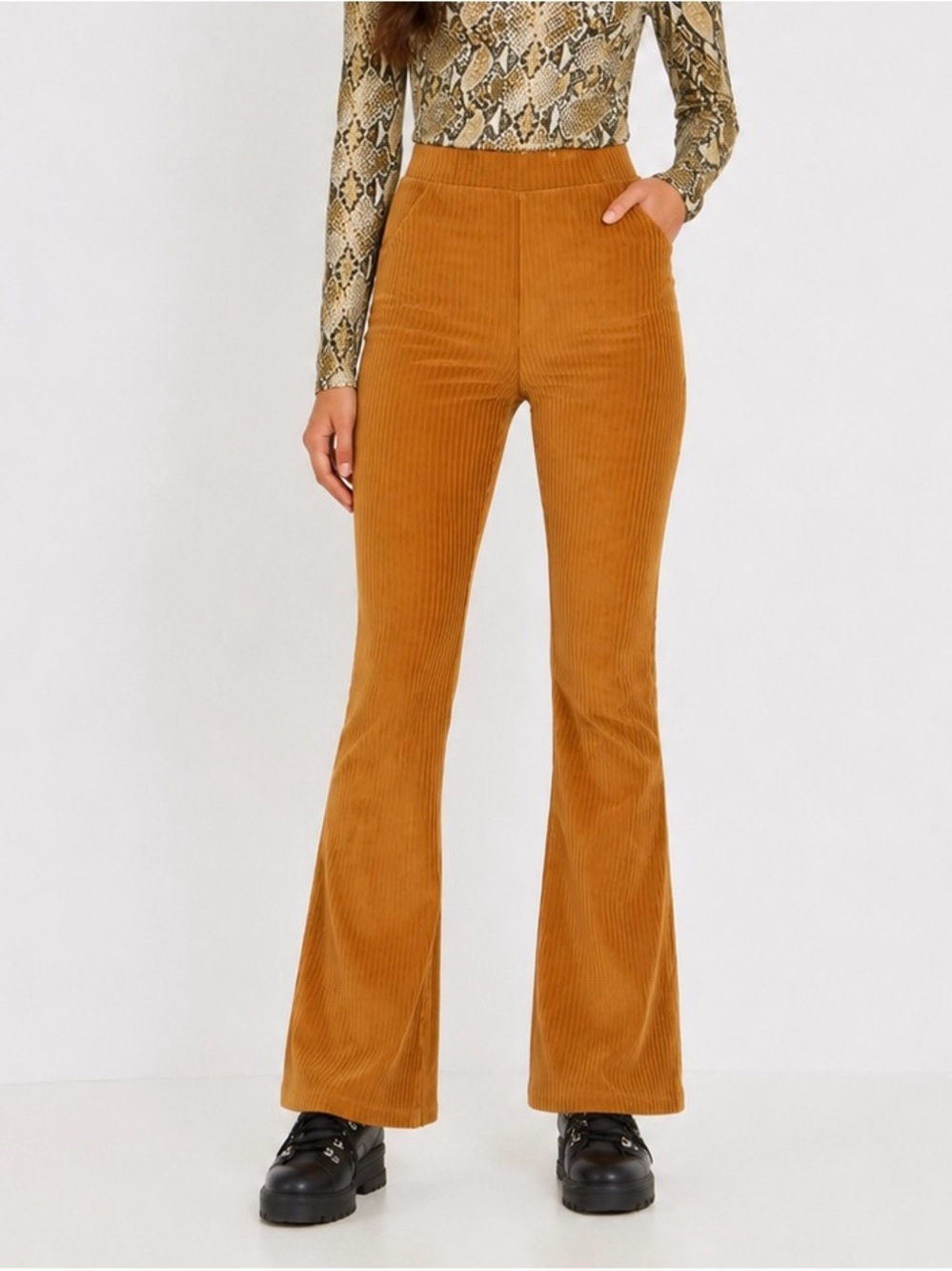 Urban Outfitters Corduroy Flare Pants - Camel